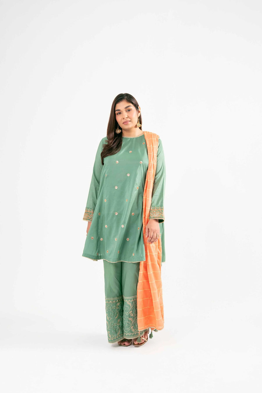 Embroidered 3 Piece Suit for Effortless Style