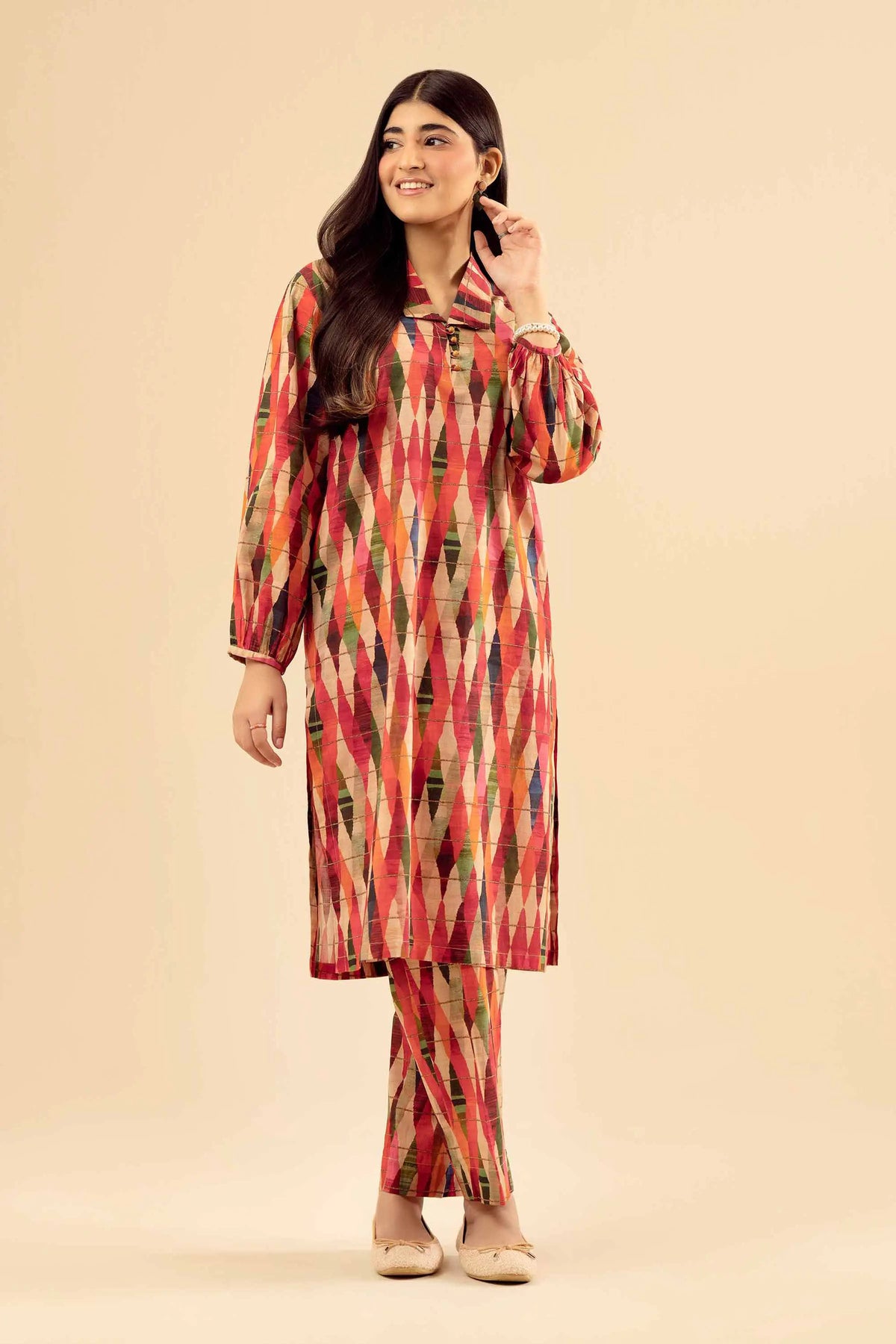 Chic 2-Piece Printed Suit for Effortless Everyday Style