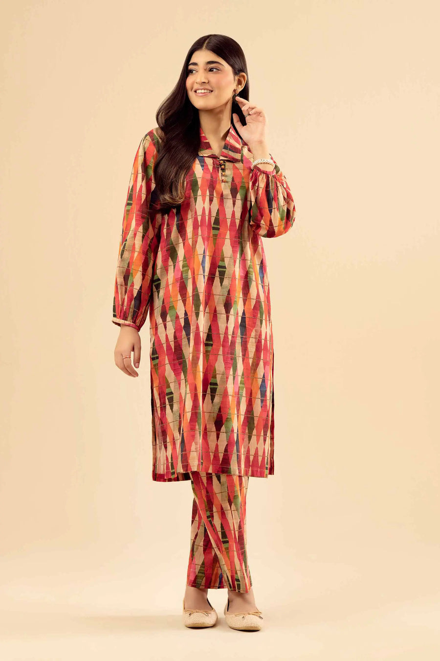 Chic 2-Piece Printed Suit for Effortless Everyday Style