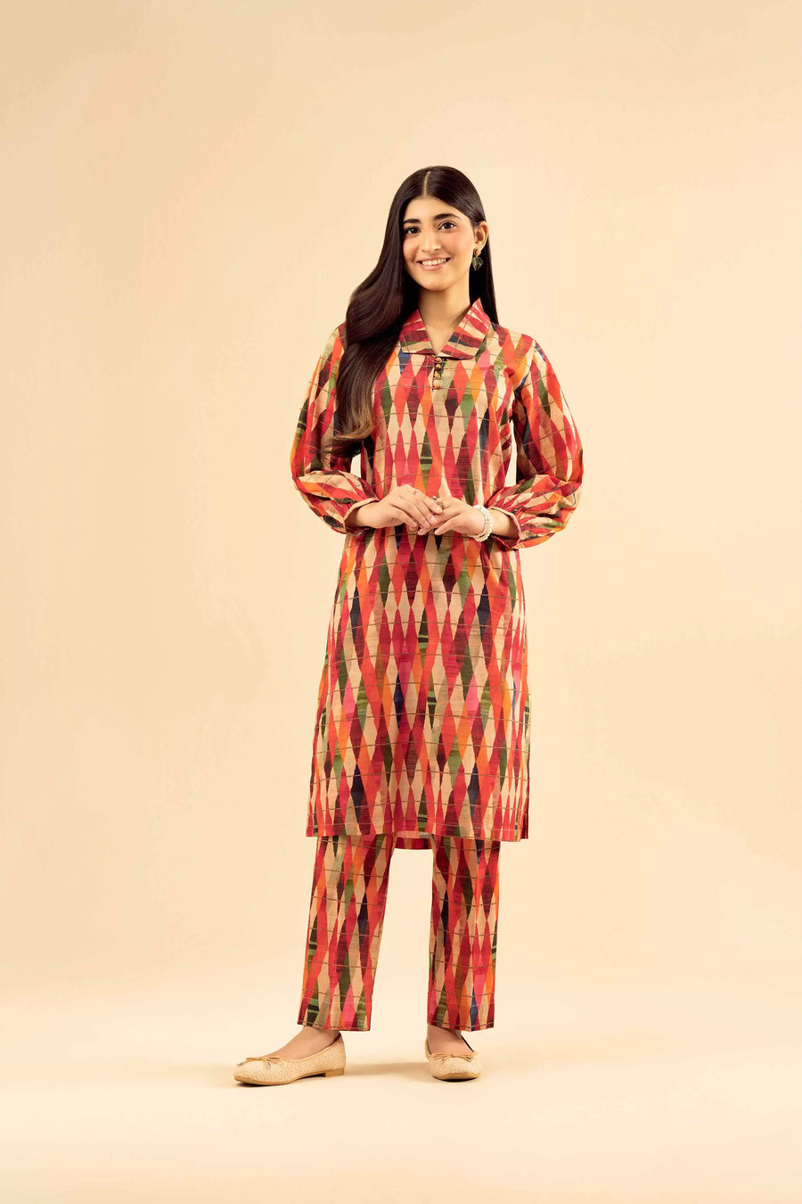 Chic 2-Piece Printed Suit for Effortless Everyday Style