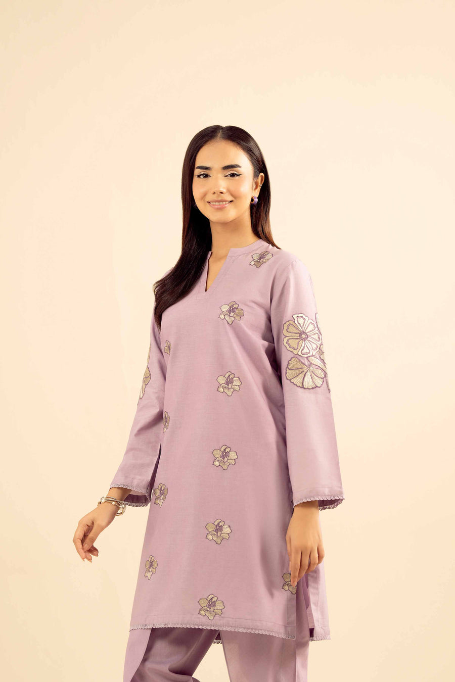 Stylish 2 Piece Embroidered Suit for Effortless Everyday Wear