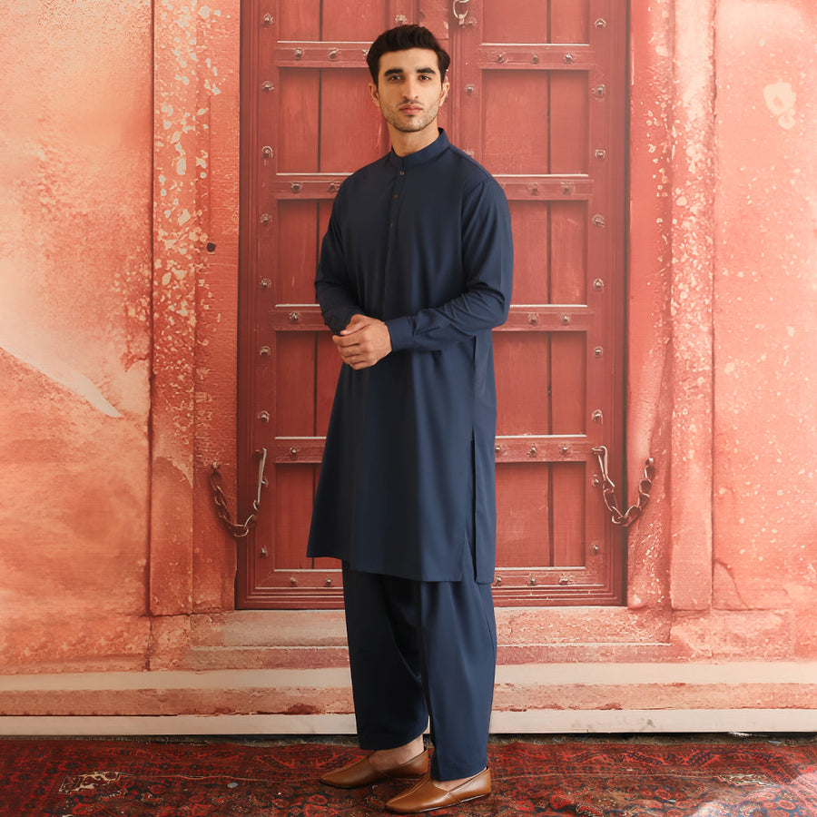 Poly Viscose Blue Wing Teal Classic Fit Suit - Pehnaawaa