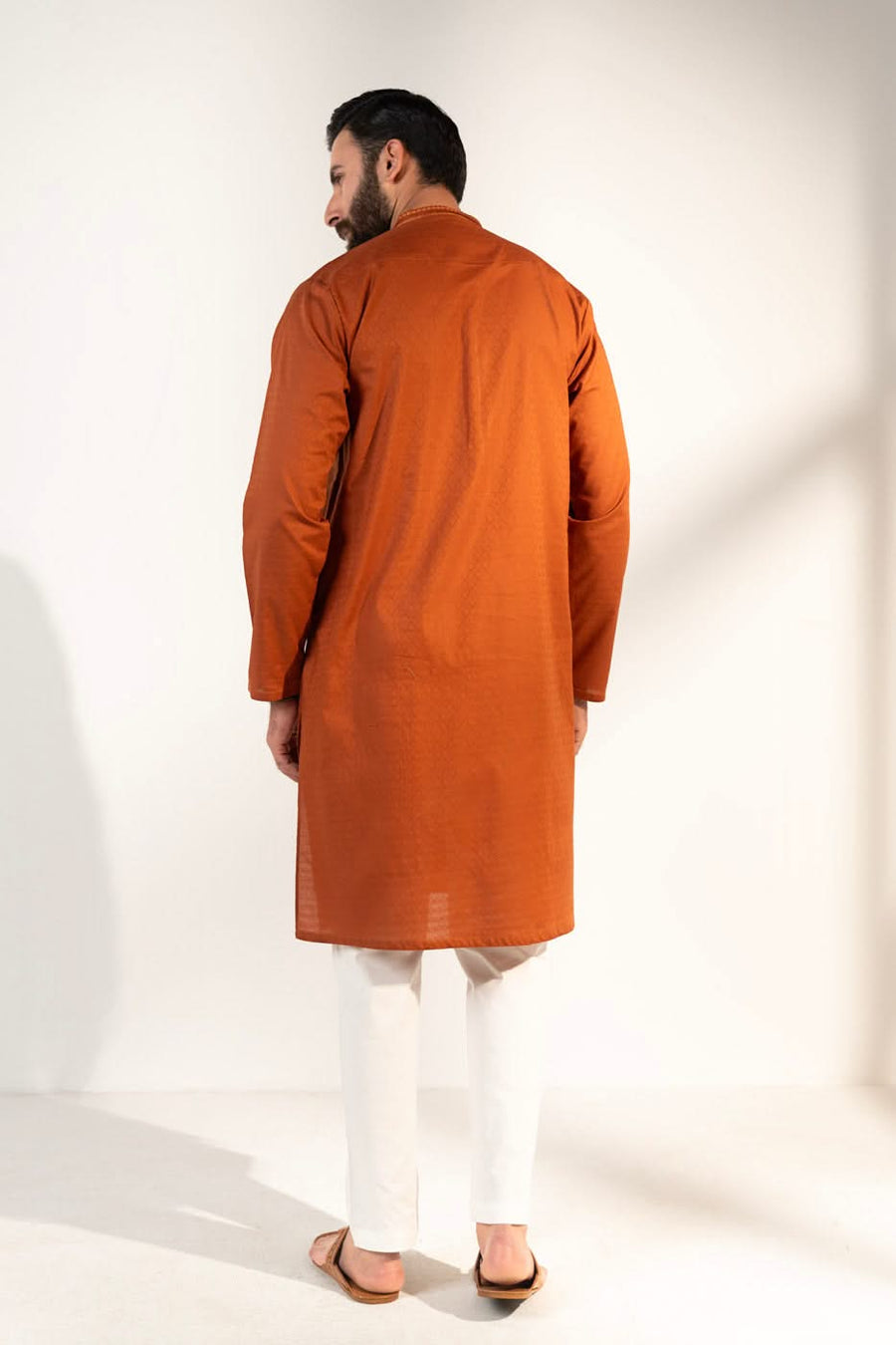 Jacquard Embroidered Kurta Band Collar