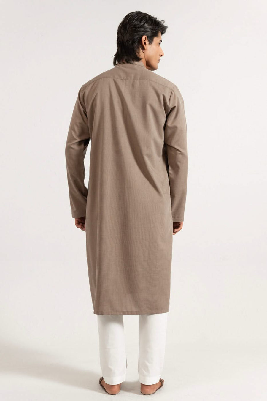 Silk Blend India Kurta Embroidered Band Collar - Pehnaawaa