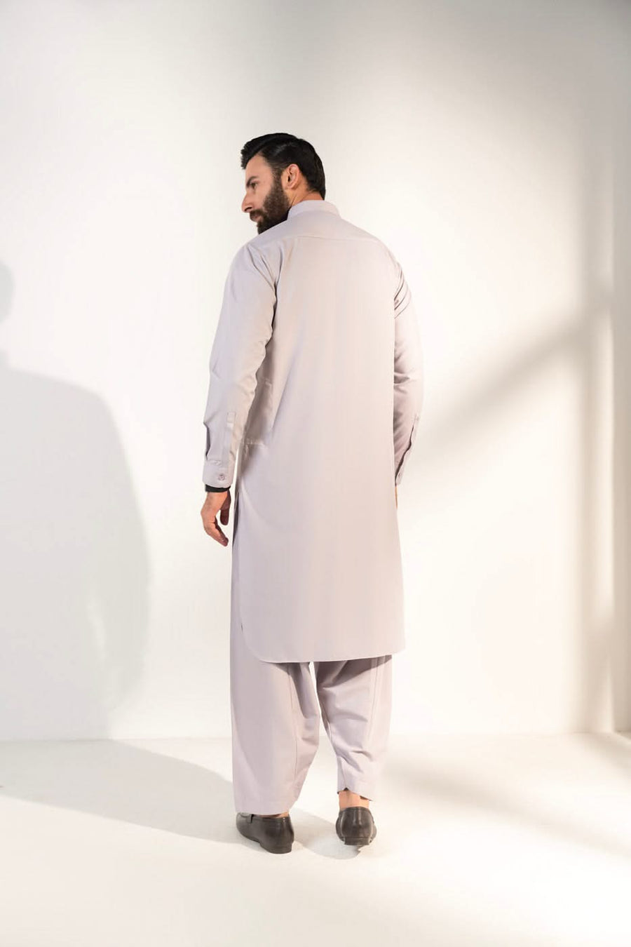 Dusty Rose Silk Blend 2-Piece Kurta | Classic Collar