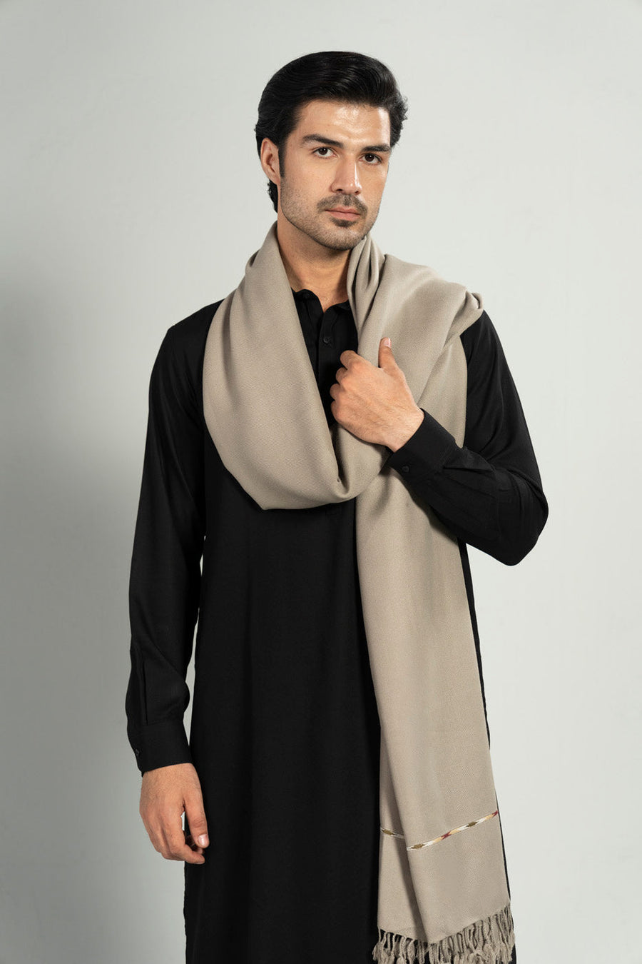 Ivory Cotton 3-Piece Kurta Set | Band Collar