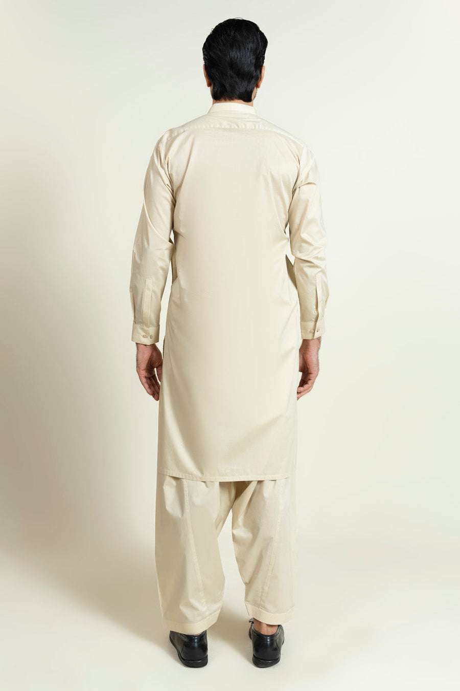 Ivory Cotton 2-Piece Kurta Set | Band Collar
