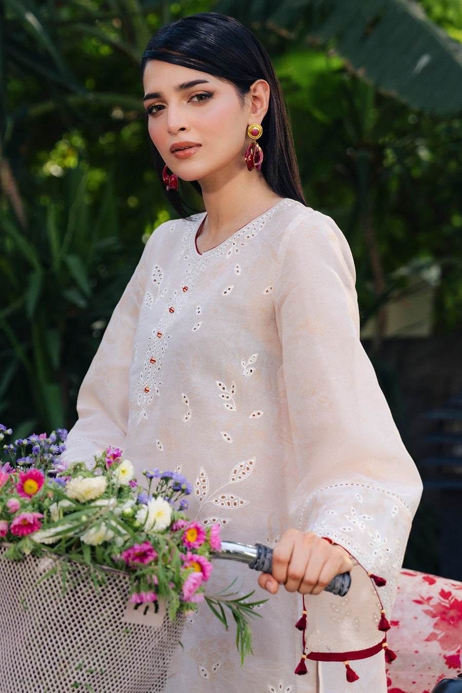 Blush Beige Embroidered Lawn Suit with Digital Printed Chiffon Dupatta