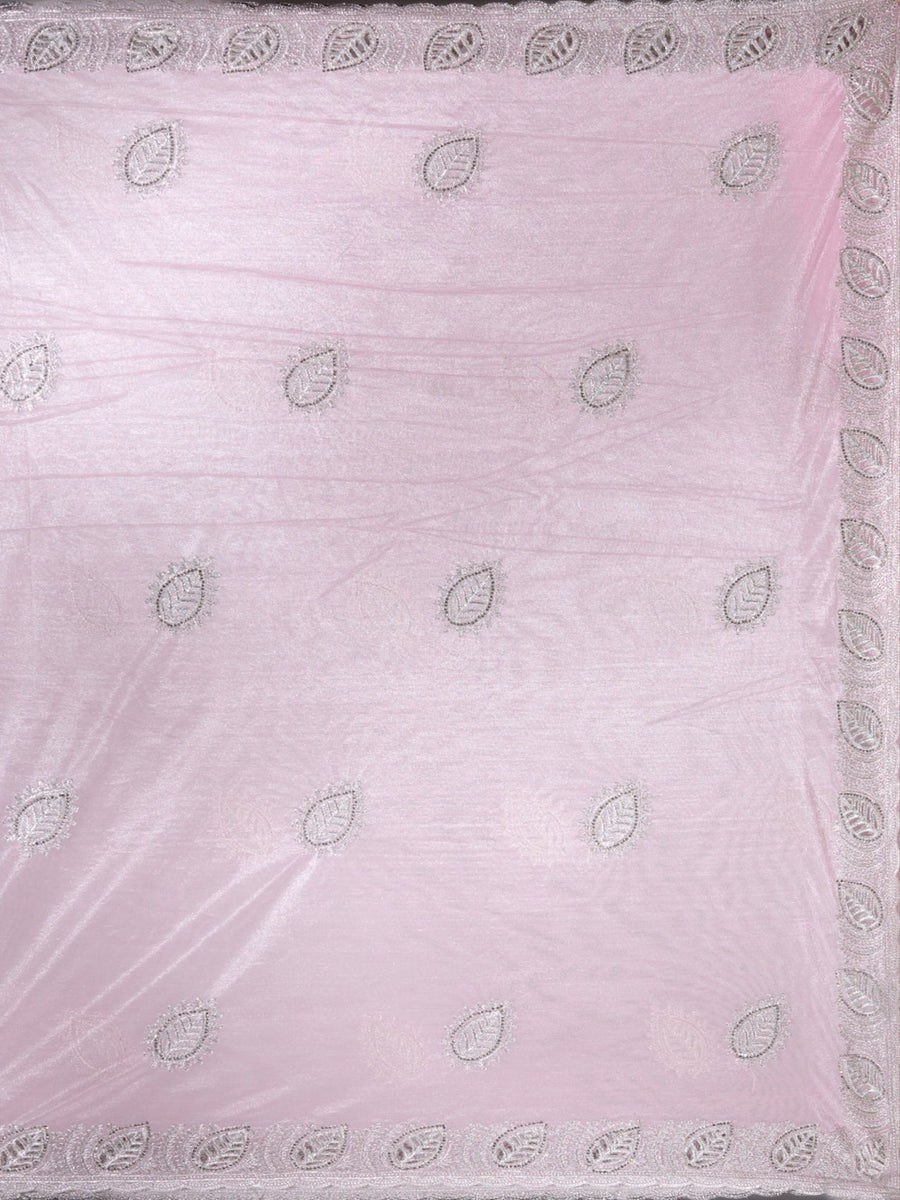 Baby Pink Cutwork Organza Saree - Pehnaawaa