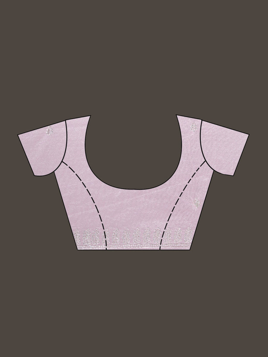 Baby Pink Cutwork Organza Saree - Pehnaawaa