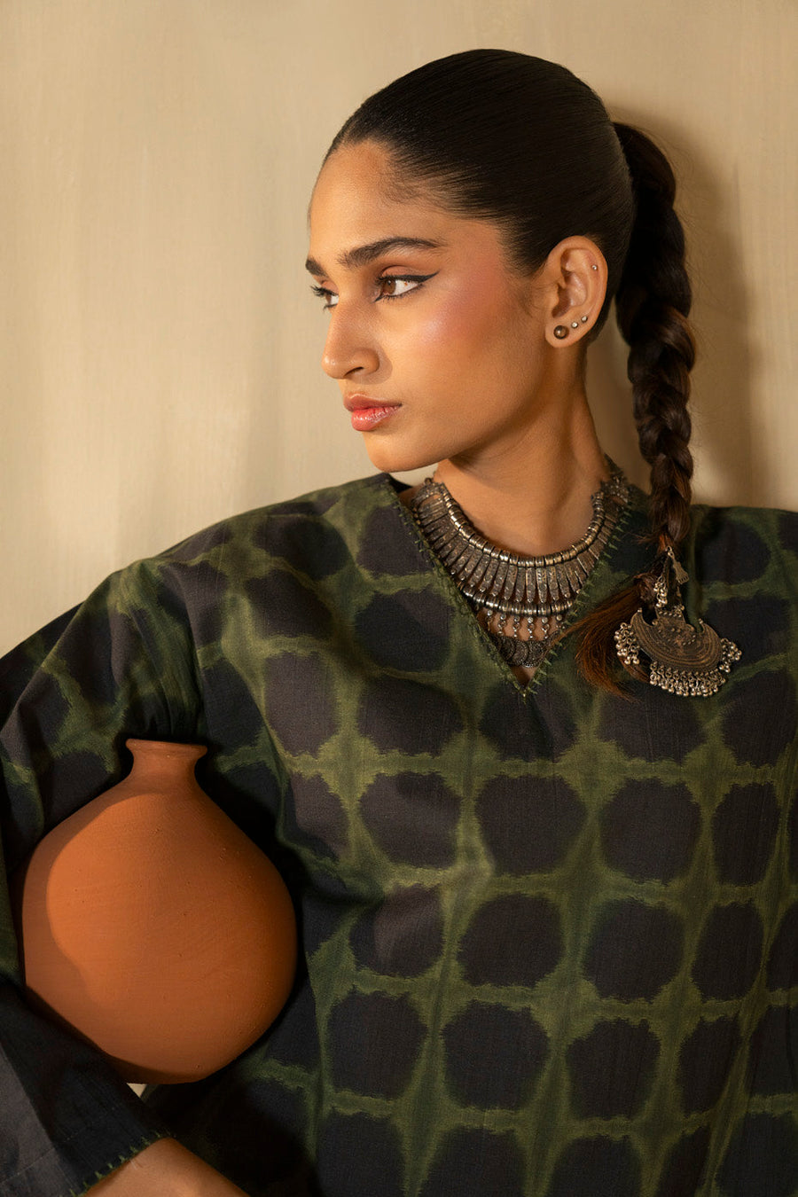 Sage Cambric 2-Piece Palazzo Set | Leopard Jacquard
