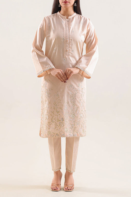 Embroidered Cotton Jacquard Stitched 2 Piece (Shirt/Trouser)