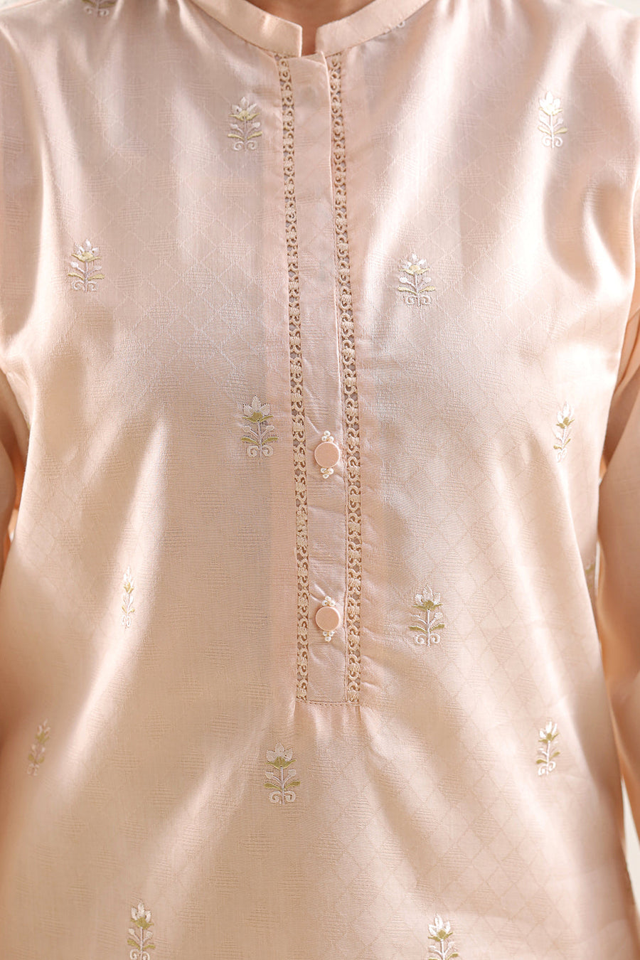 Embroidered Cotton Jacquard Stitched 2 Piece (Shirt/Trouser)