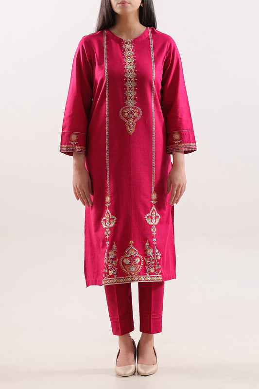 Solid Embroidered Khaddar Stitched 2 Piece (Shirt/Trouser) - Pehnaawaa