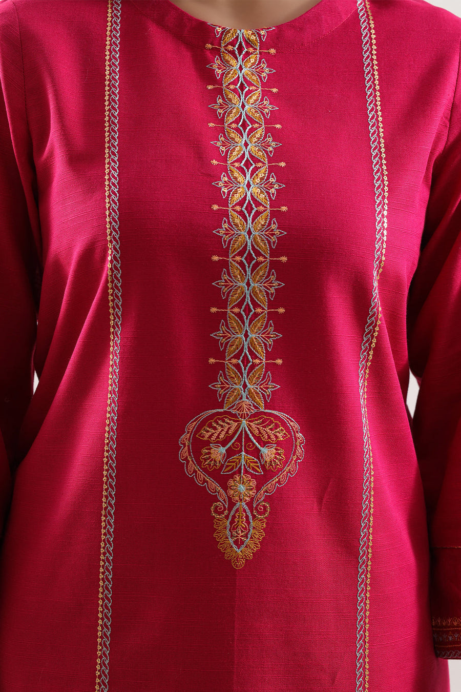 Solid Embroidered Khaddar Stitched 2 Piece (Shirt/Trouser) - Pehnaawaa