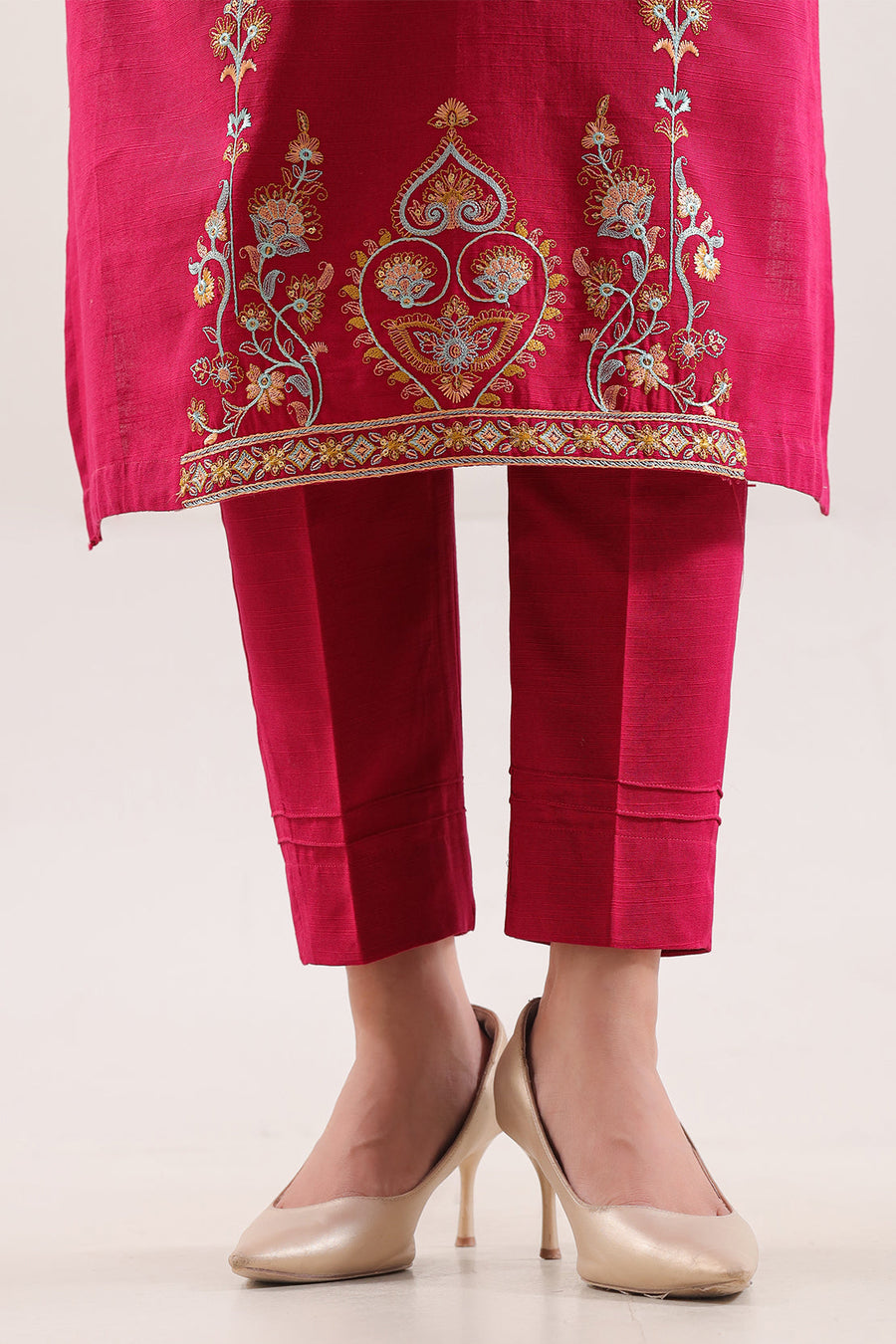 Solid Embroidered Khaddar Stitched 2 Piece (Shirt/Trouser) - Pehnaawaa