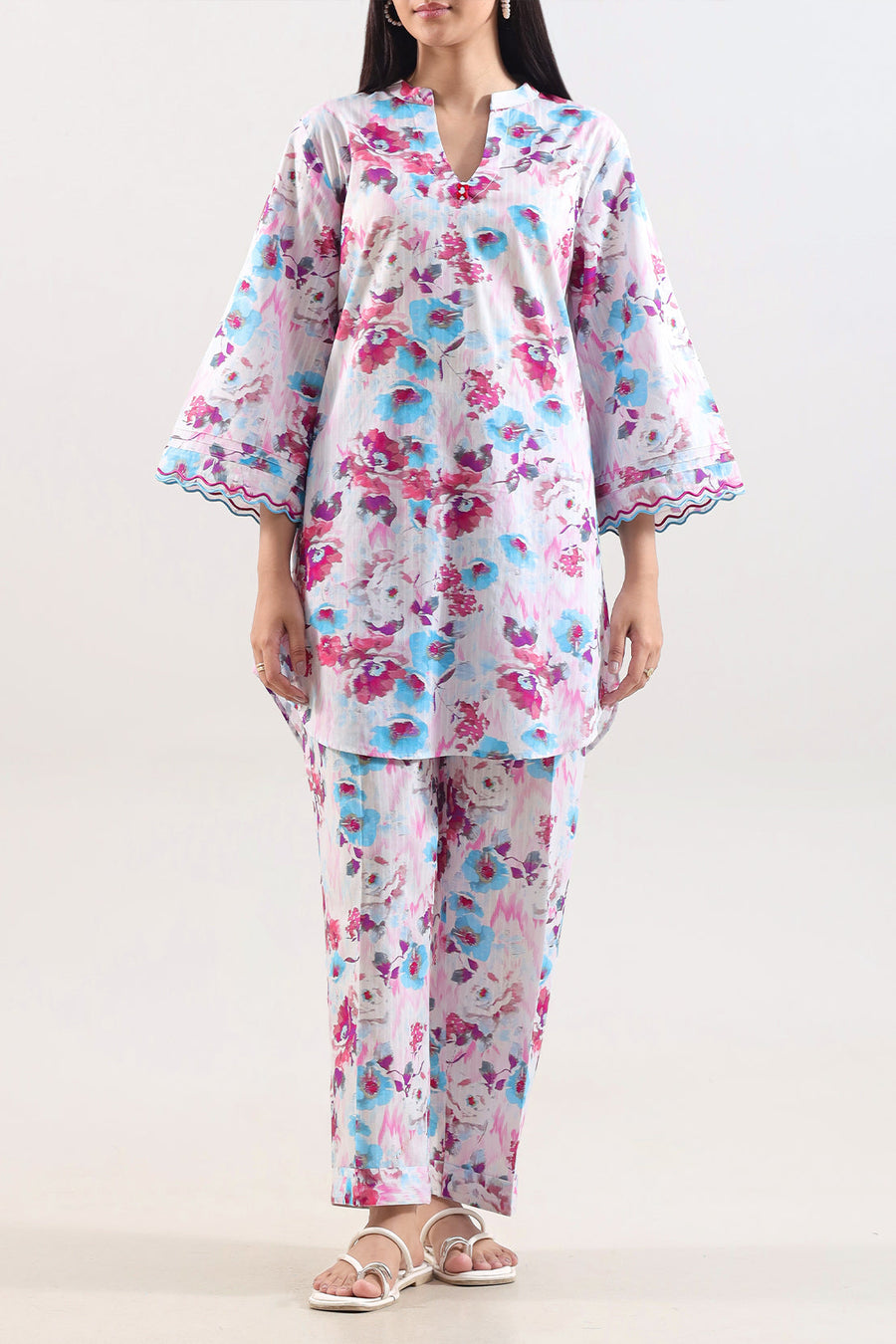 Stitched Printed Embroidered Lawn 2 Piece (Shirt/Trouser) - Pehnaawaa