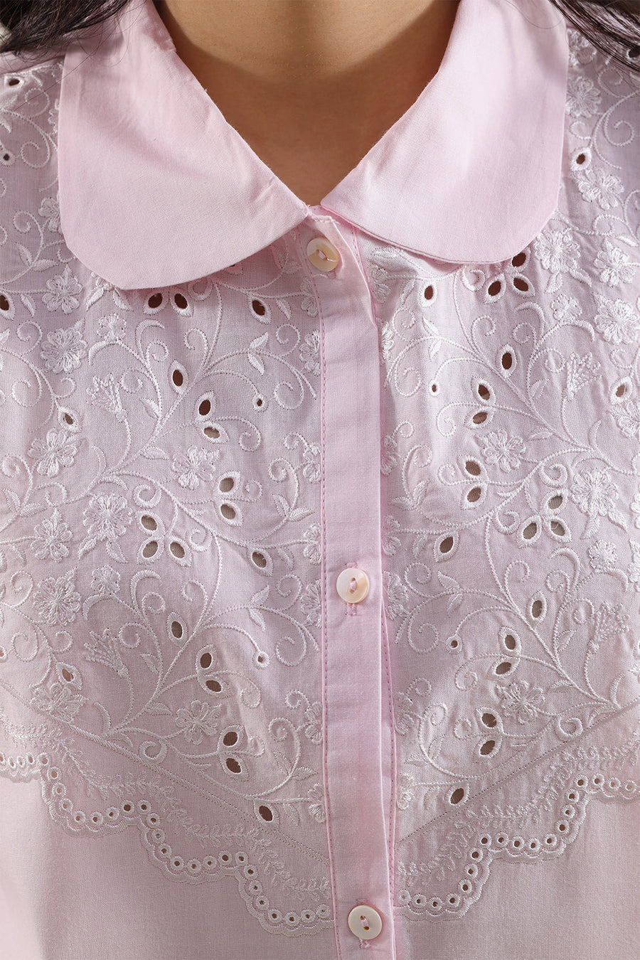 Solid Embroidered Poplin Stitched 2 piece (Shirt/Trouser) - Pehnaawaa
