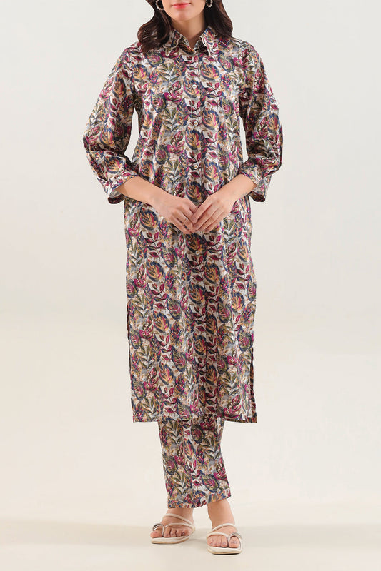 Printed Embroidered Strip Lawn Stitched 2 Piece (Shirt/Trouser) - Pehnaawaa