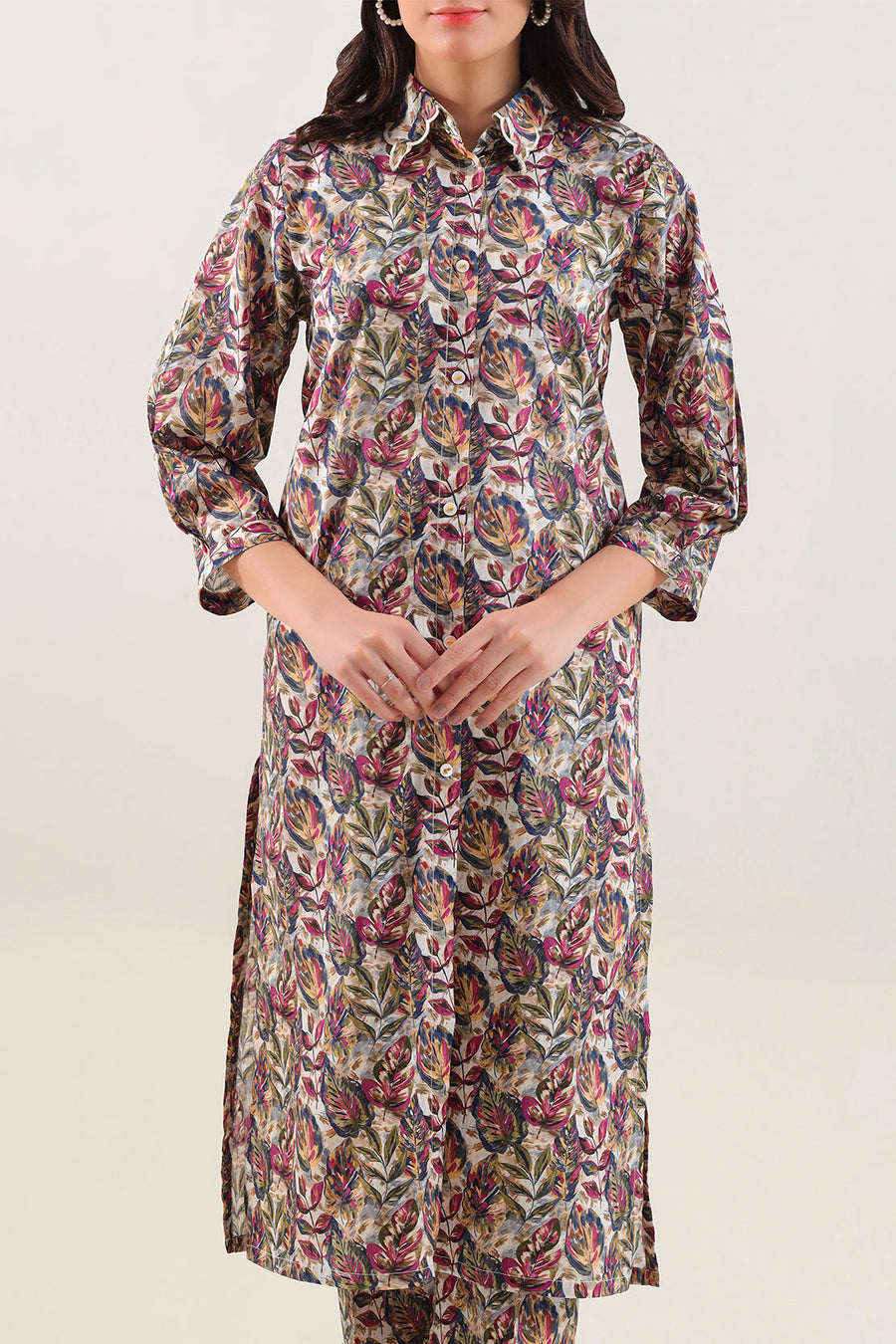 Printed Embroidered Strip Lawn Stitched 2 Piece (Shirt/Trouser) - Pehnaawaa