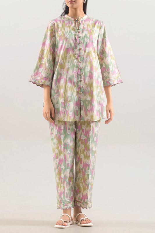Printed Embroidered Strip Lawn Stitched 2 Piece (Shirt/Trouser) - Pehnaawaa