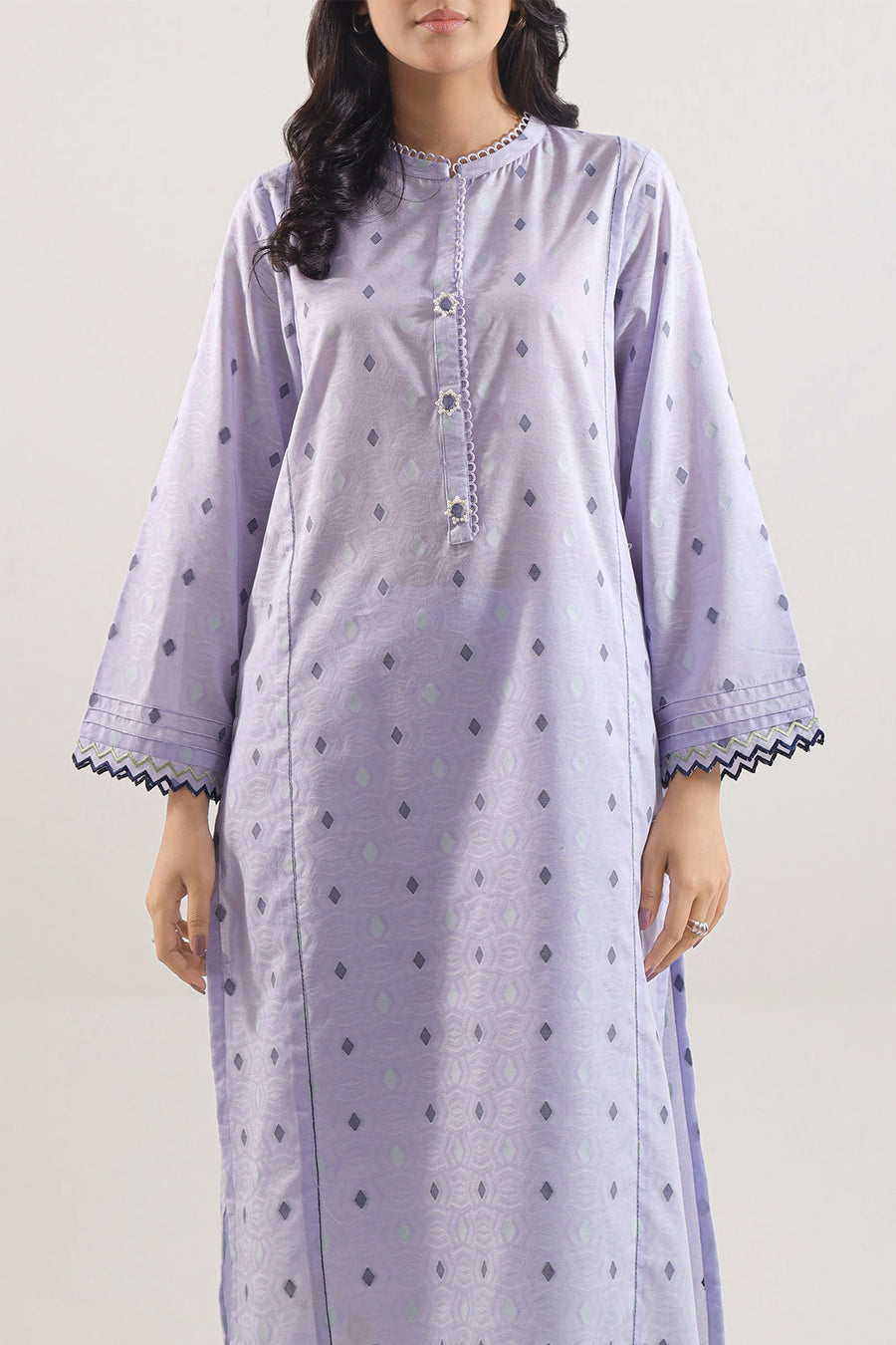 Embroidered Cotton Jacquard Stitched 2 Piece (Shirt/Trouser) - Pehnaawaa