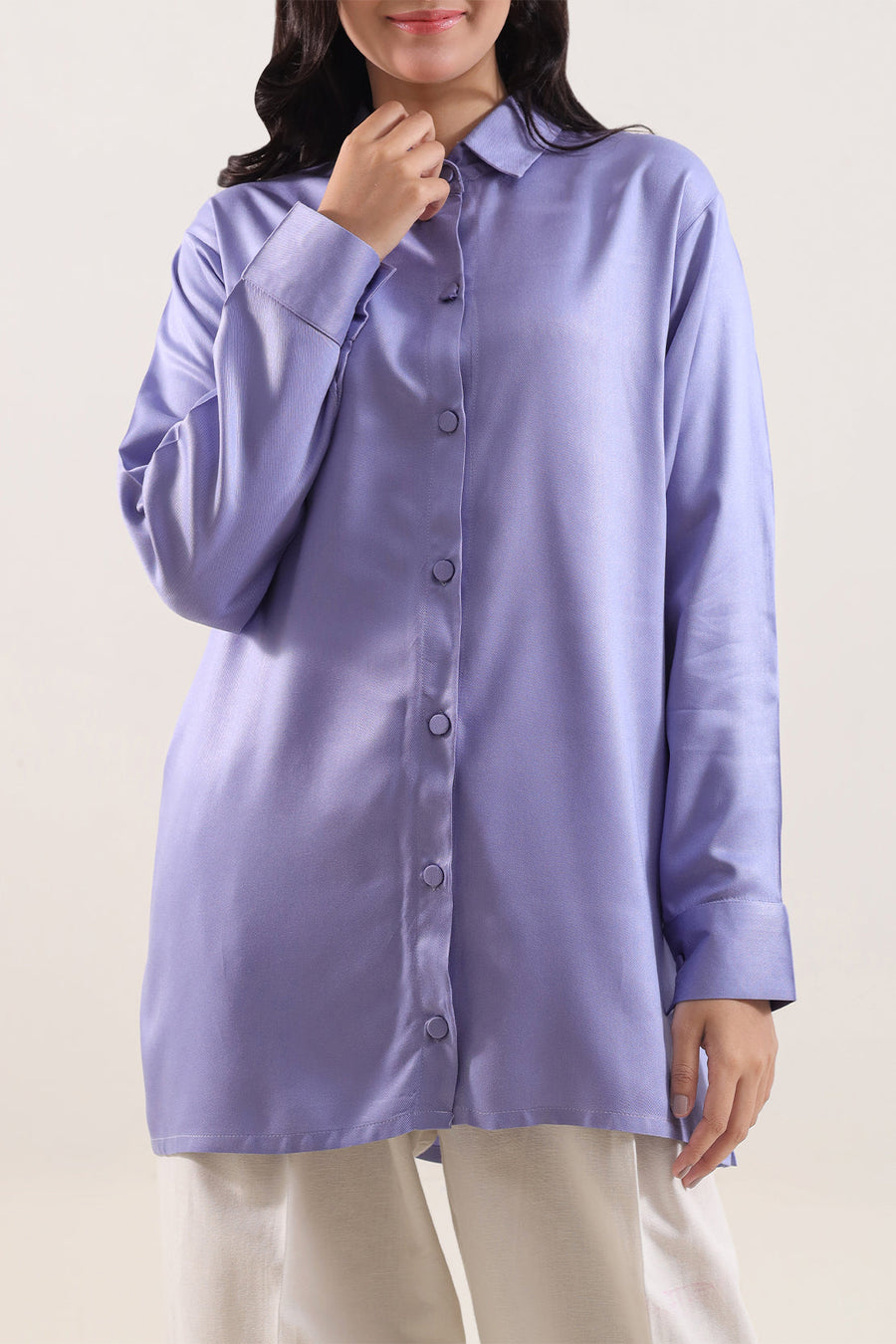 Solid Viscose Twill Stitched Shirt - Pehnaawaa