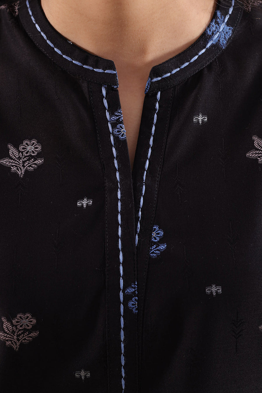 Embroidered Cotton Jacquard Stitched 2 Piece (Shirt/Trouser)