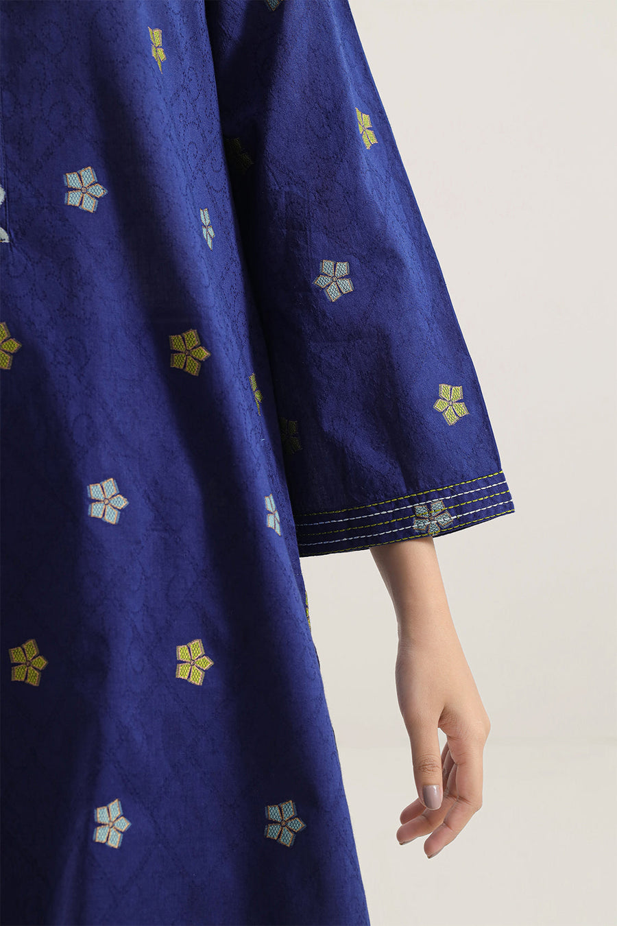 Embroidered Cotton Jacquard Stitched 2 Piece (Shirt/Trouser) - Pehnaawaa