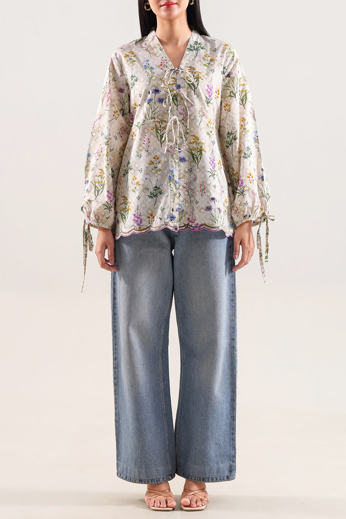 Printed Strip Lawn Stitched Shirt