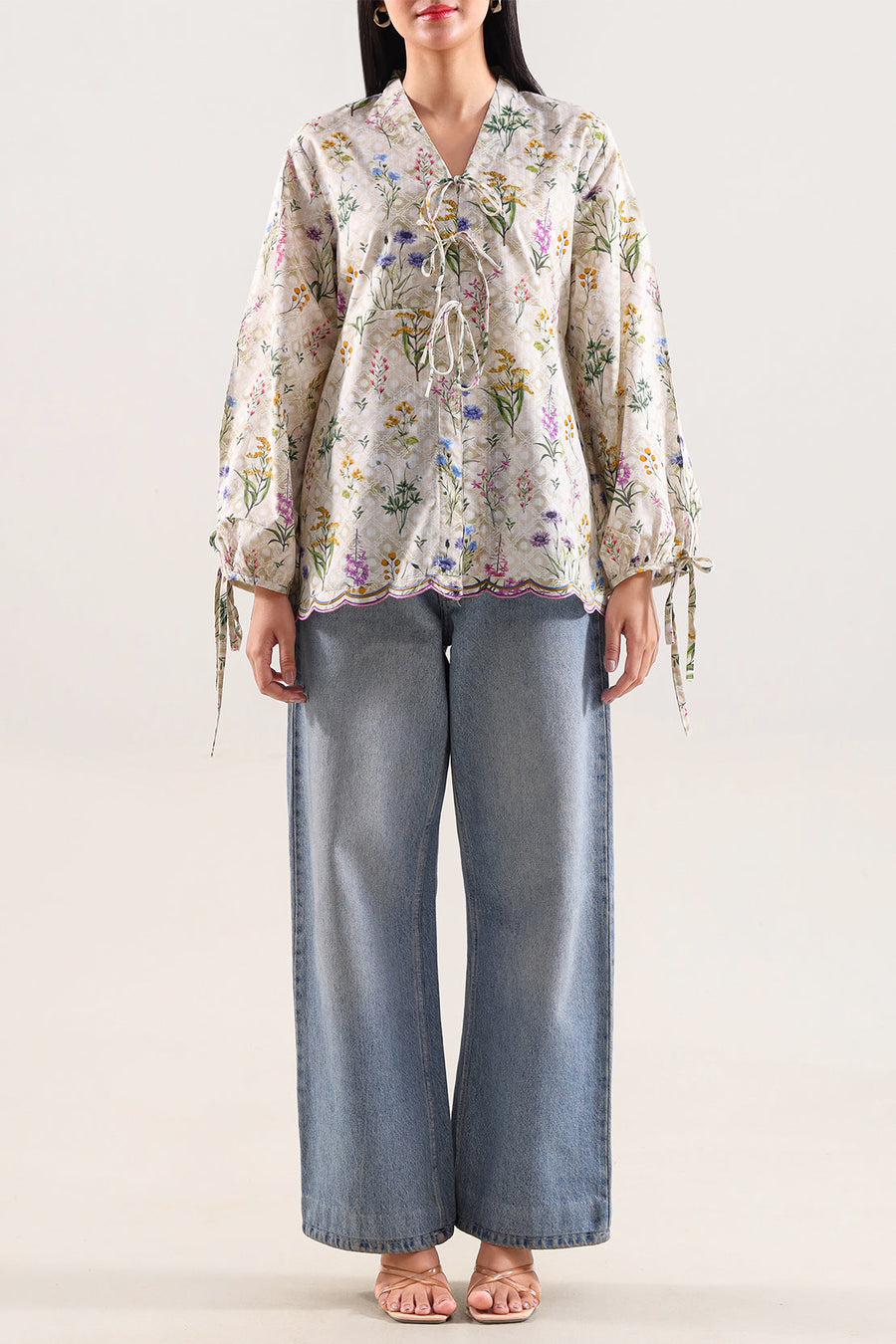 Printed Strip Lawn Stitched Shirt - Pehnaawaa