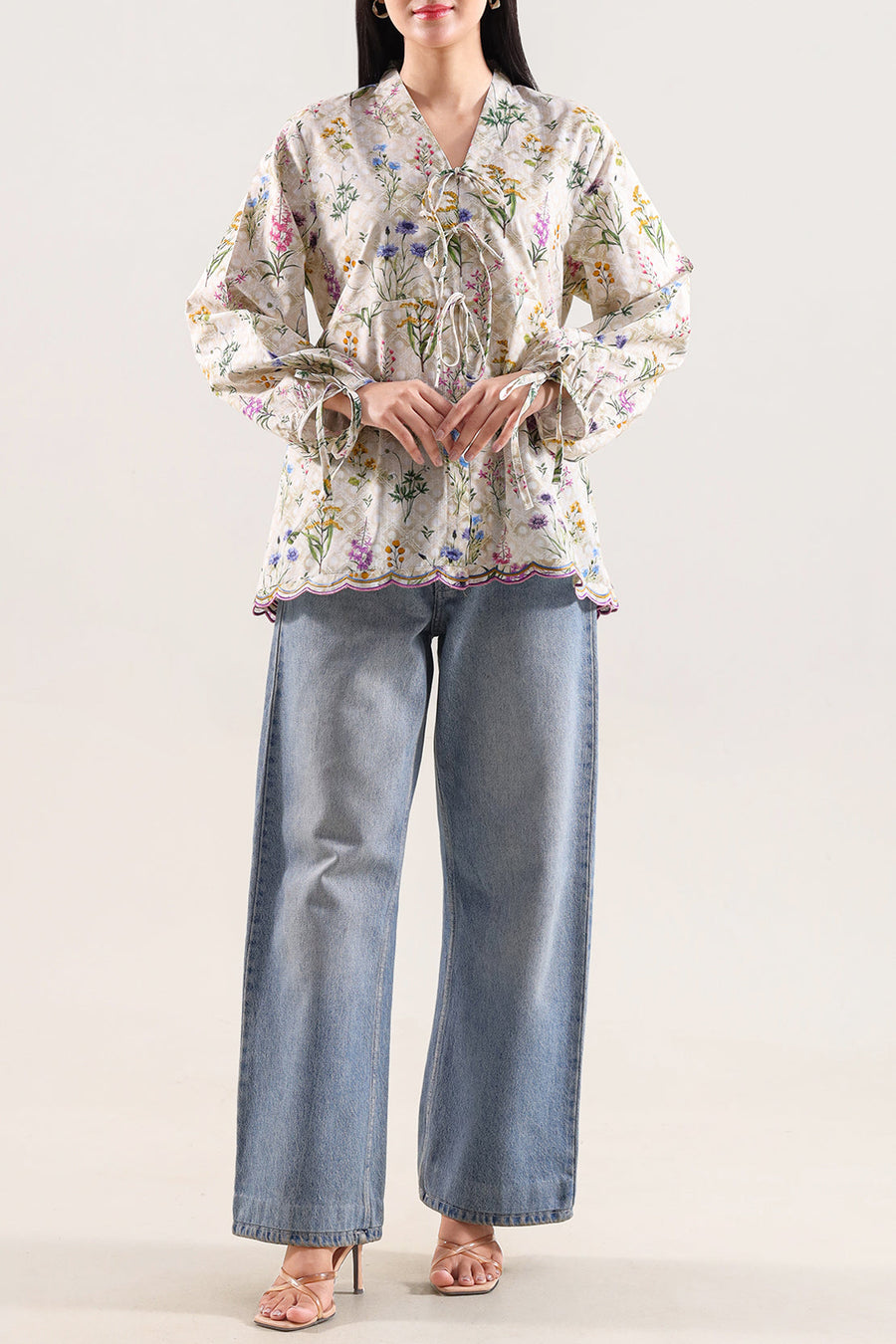 Printed Strip Lawn Stitched Shirt - Pehnaawaa