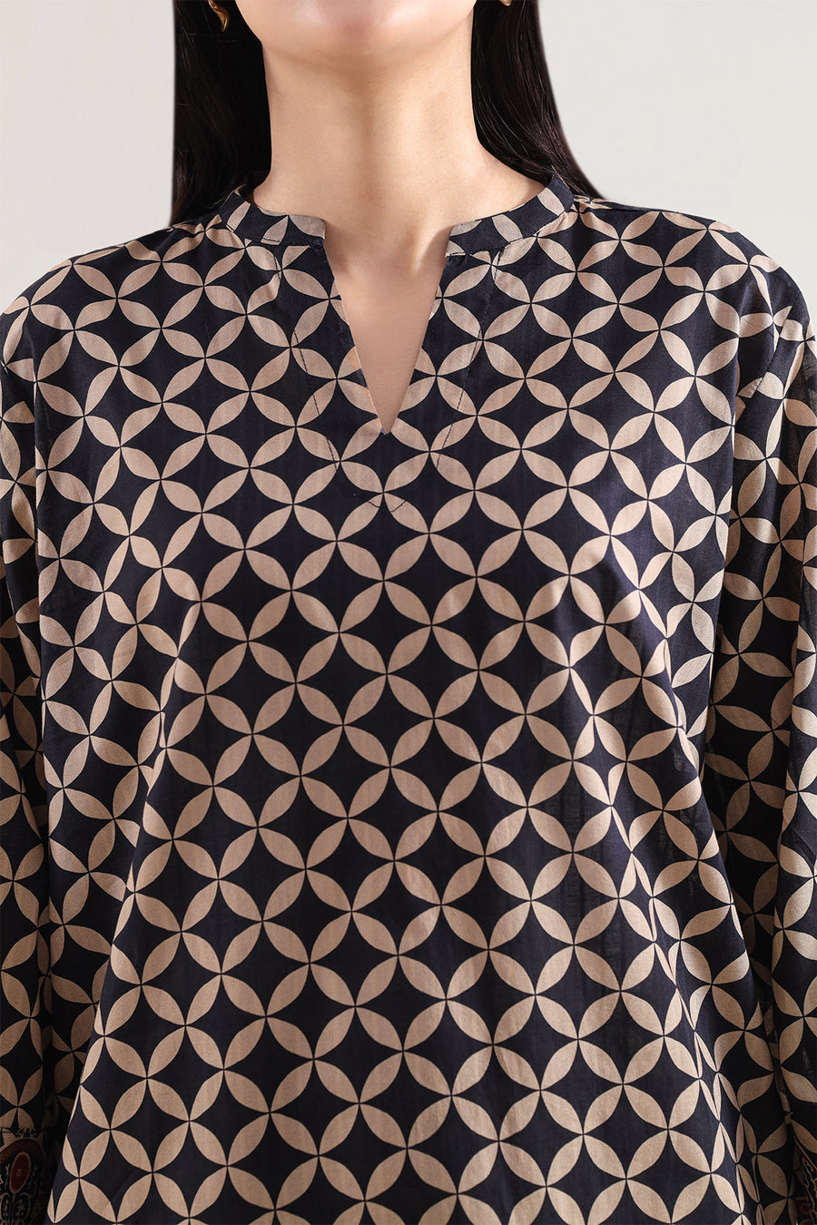 Printed Self Strip Lawn Stitched 2 Piece (Shirt/Trouser)