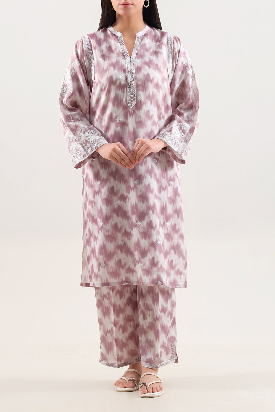 Printed Embroidered Arabic Lawn Stitched 2 Piece (Shirt/Trouser)