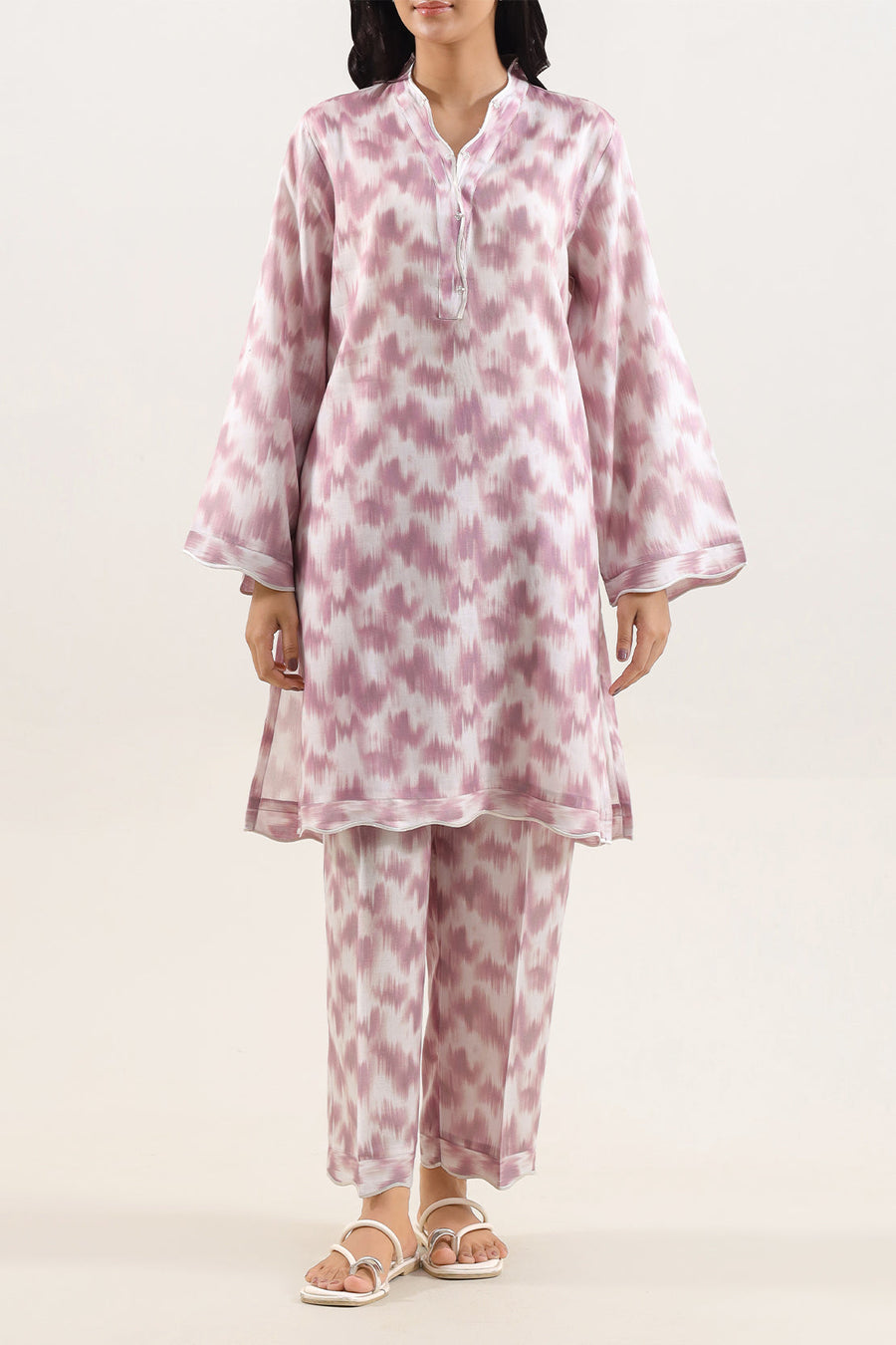 Printed Embroidered Arabic Lawn Stitched 2 Piece (Shirt/Trouser) - Pehnaawaa