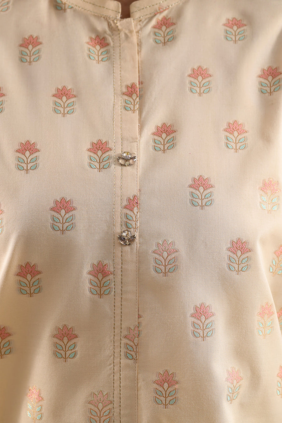 Cotton Jacquard Stitched Shirt - Pehnaawaa