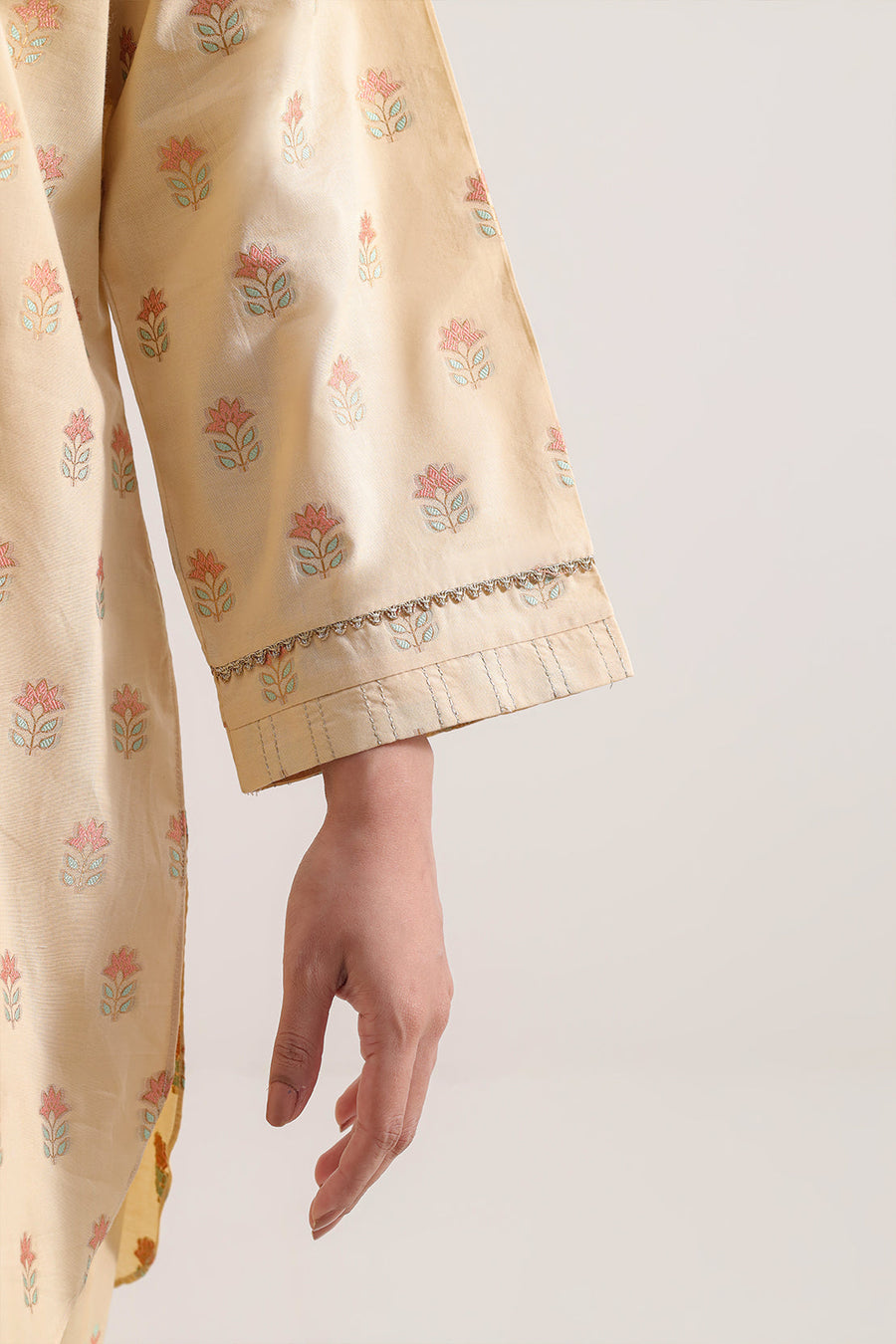 Cotton Jacquard Stitched Shirt - Pehnaawaa