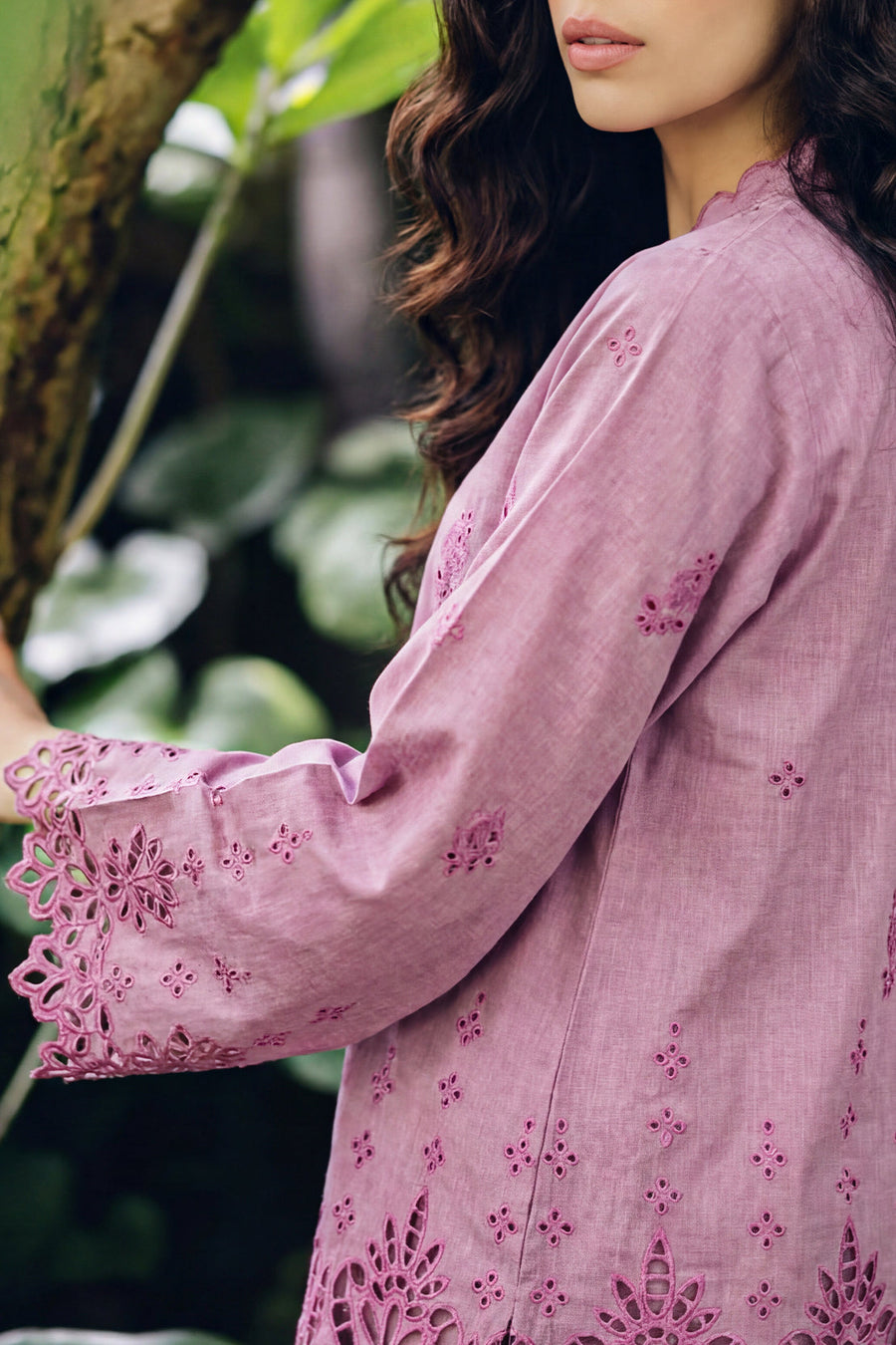 Solid Embroidered Lawn Stitched 2 Piece (Shirt/Trouser) - Pehnaawaa