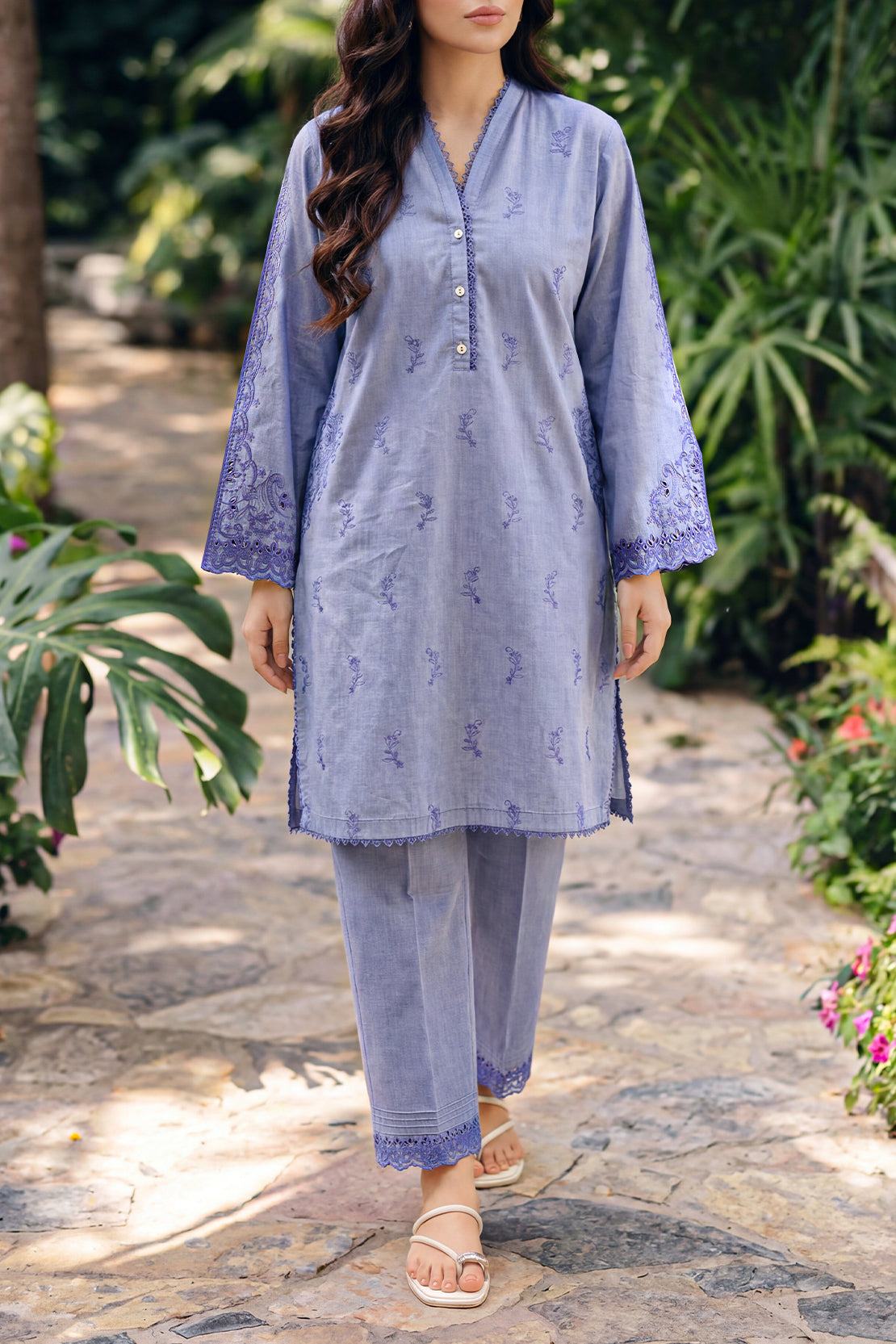 Blue Lawn Embroidered | Stitched SP-11873 144169
