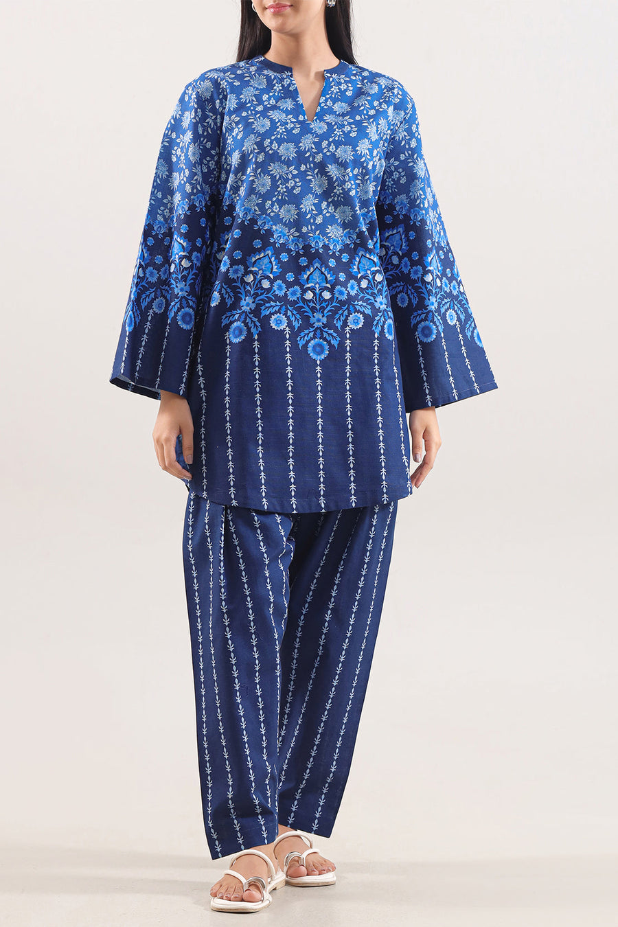 Printed Khaddar Stitched Shirt - Pehnaawaa