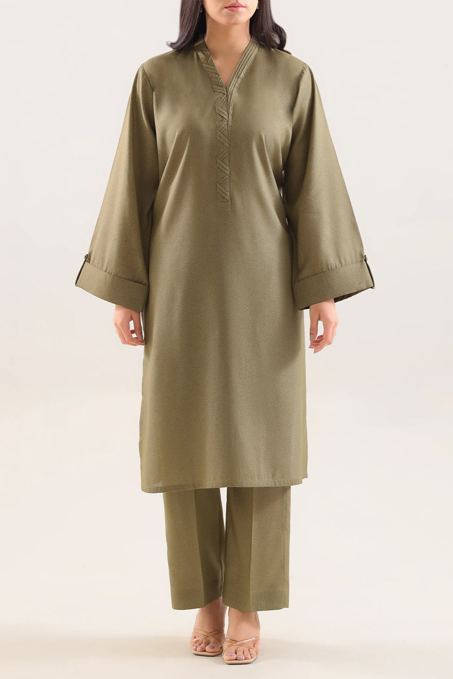 Solid Karandi Stitched 2 Piece (Shirt/Trouser) - Pehnaawaa