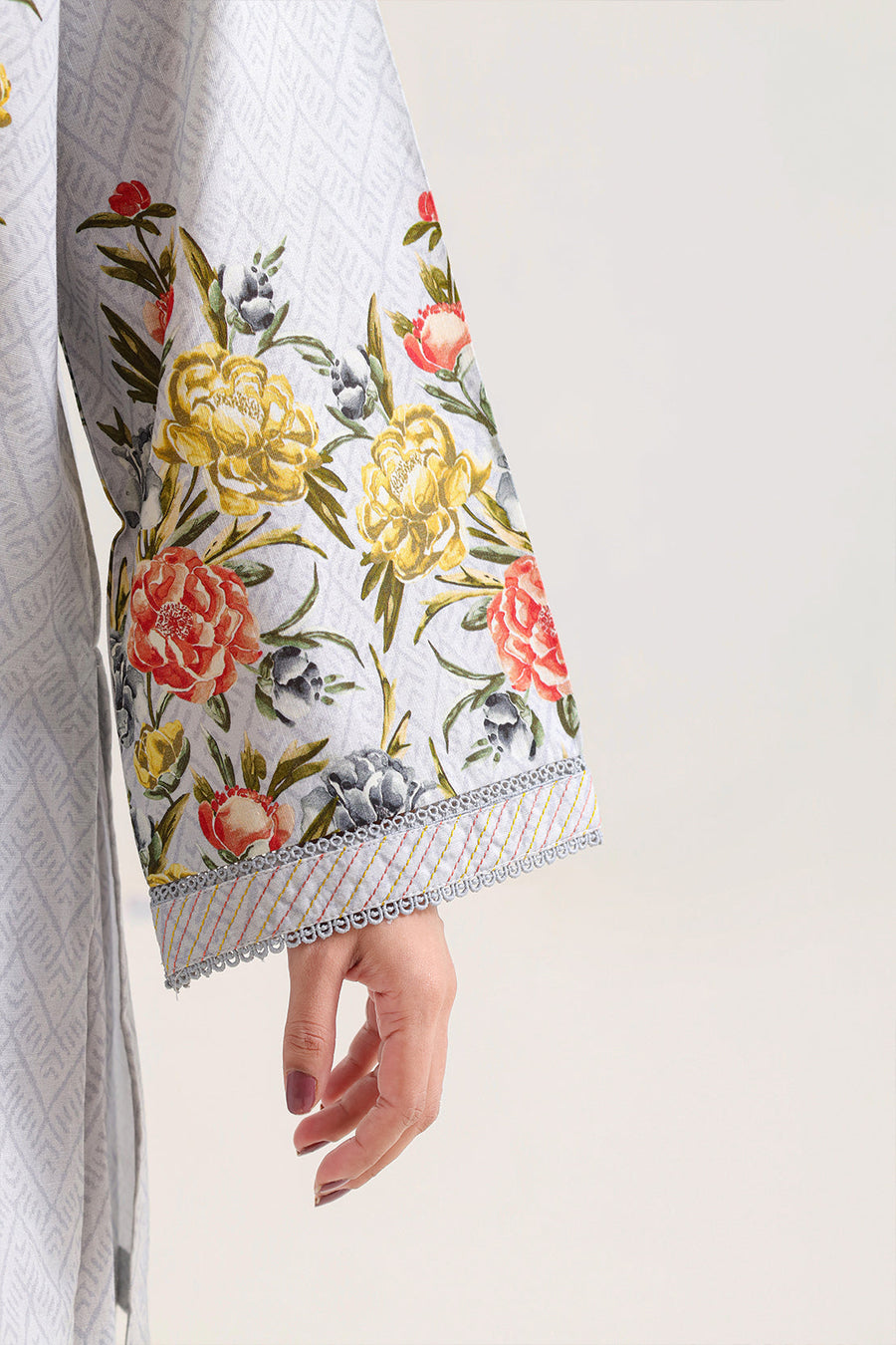 Printed Embroidered Khaddar Stitched Shirt