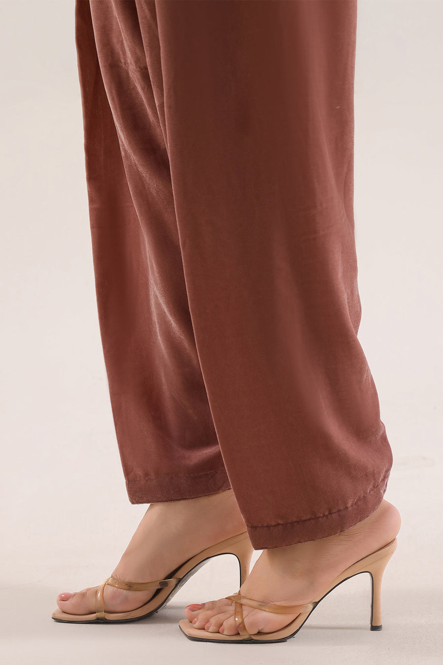 Solid Embroidered Velvet Stitched (Shirt/Trouser)