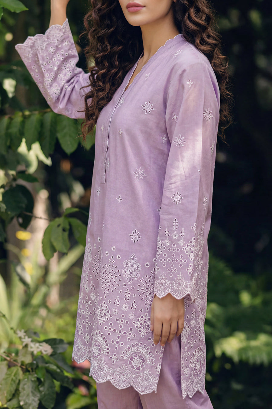 Solid Embroidered Lawn Stitched 2 Piece (Shirt/Trouser) - Pehnaawaa