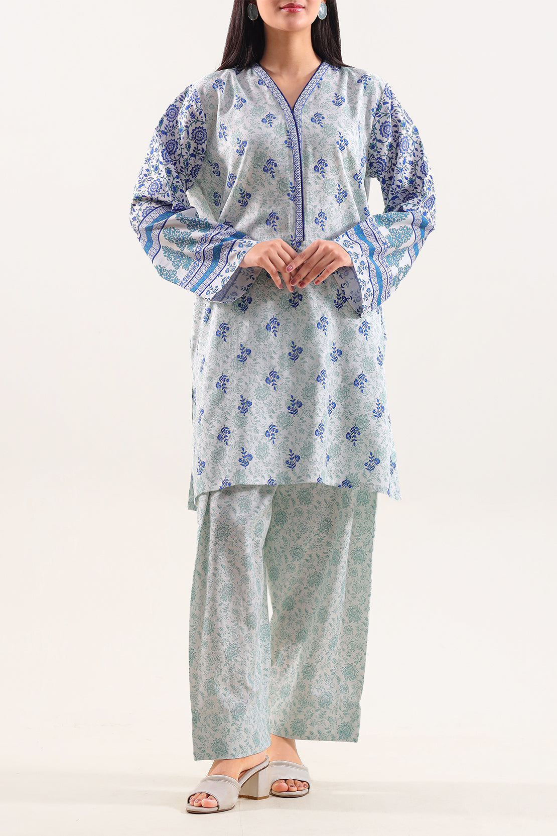 Printed Khaddar Stitched Shirt