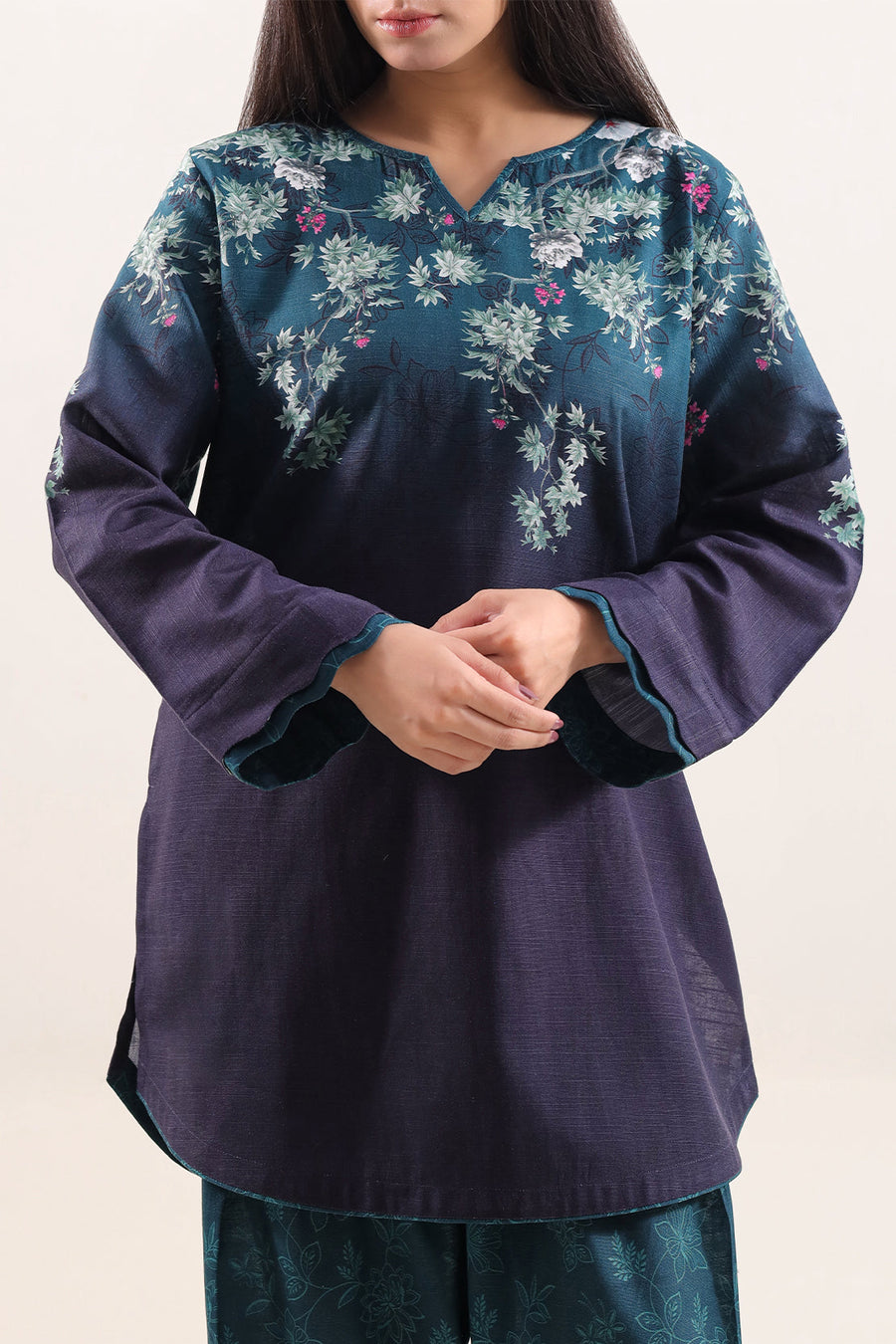 Printed Khaddar Stitched 2 Piece (Shirt/Trouser) - Pehnaawaa