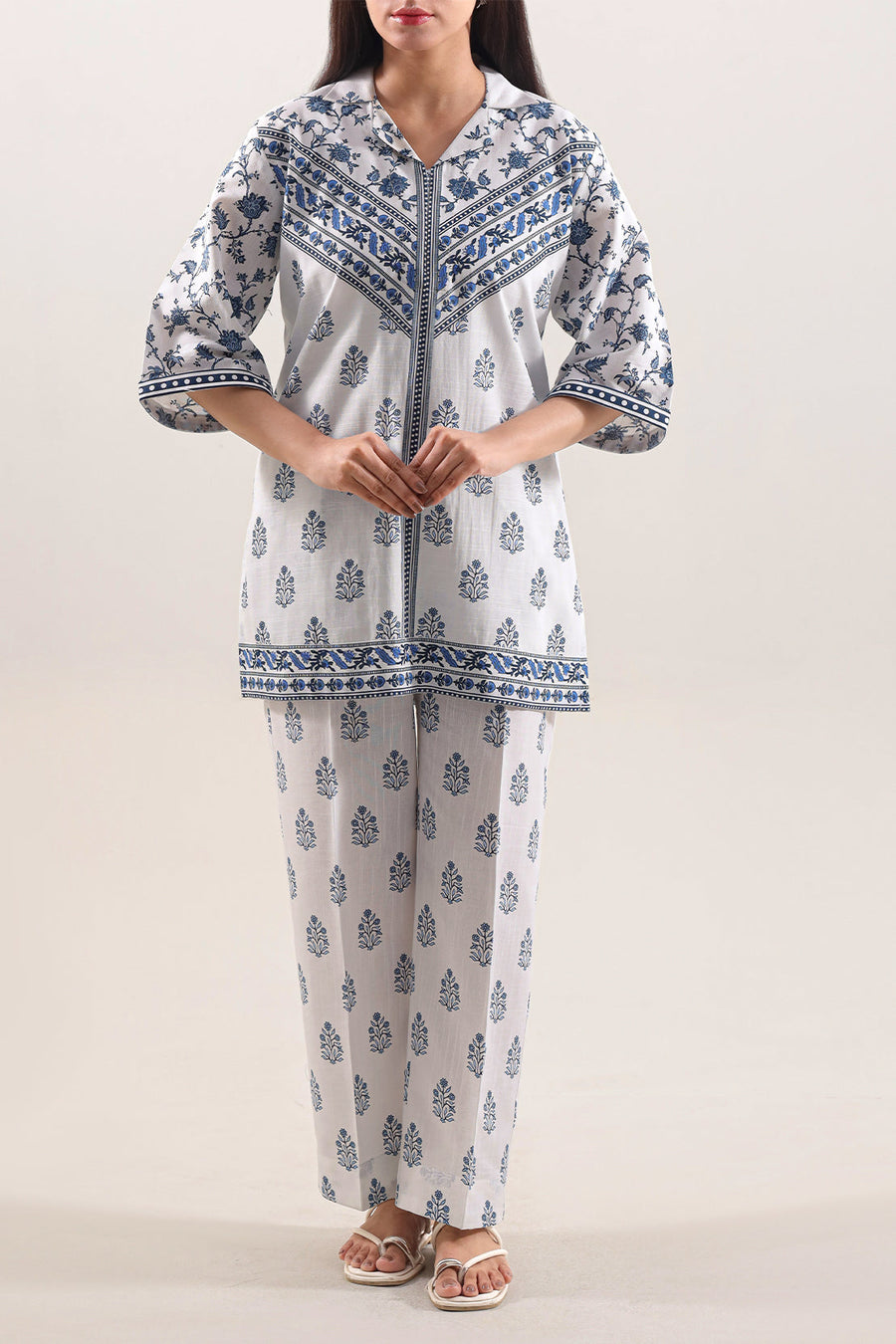 Printed Khaddar Stitched 2 Piece (Shirt/Trouser) - Pehnaawaa
