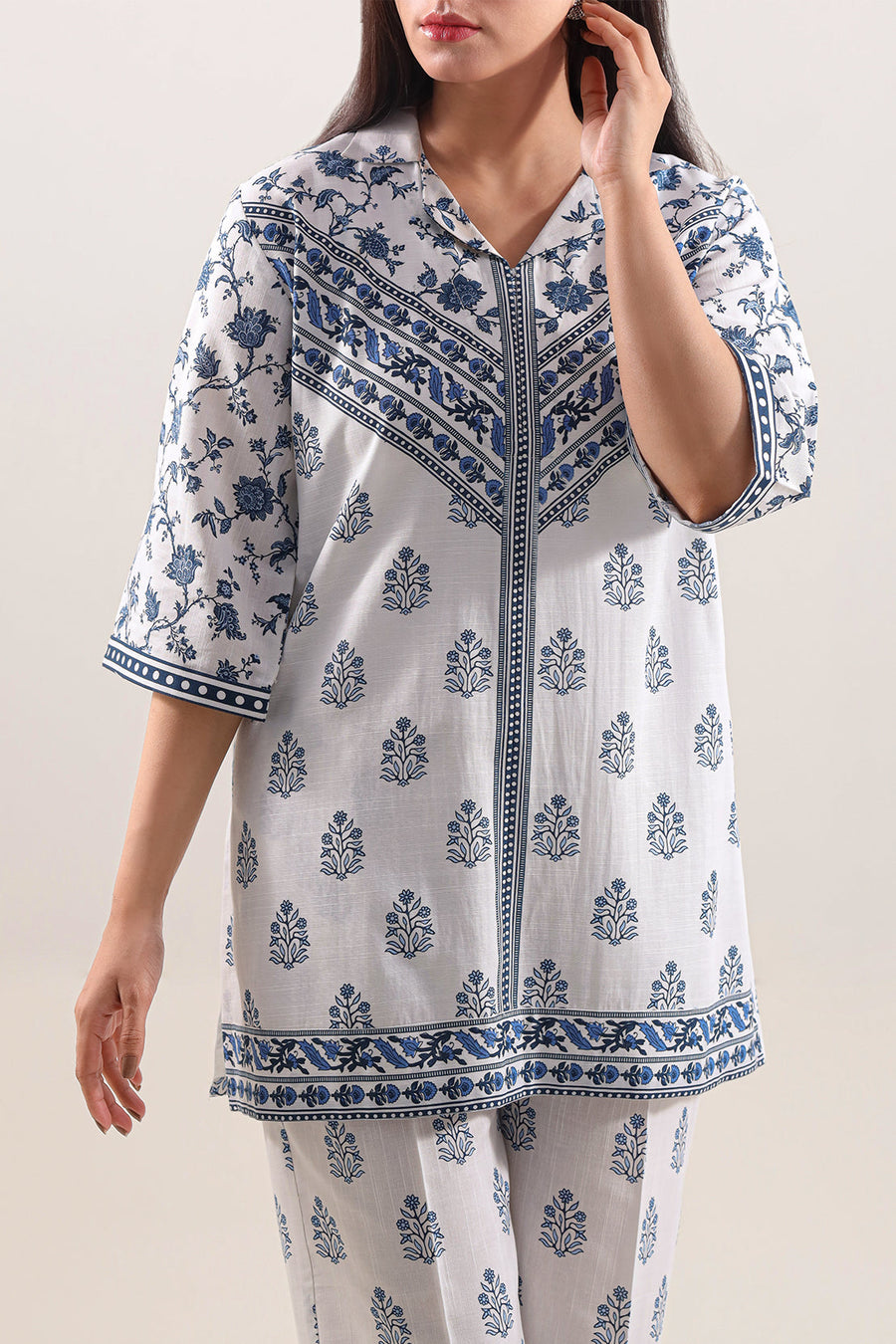 Printed Khaddar Stitched 2 Piece (Shirt/Trouser) - Pehnaawaa