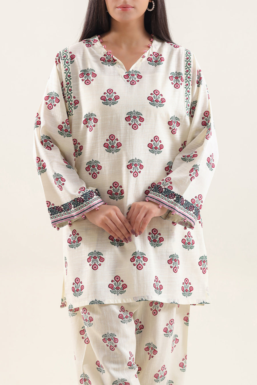 Printed Khaddar Stitched 2 Piece (Shirt/Trouser) - Pehnaawaa