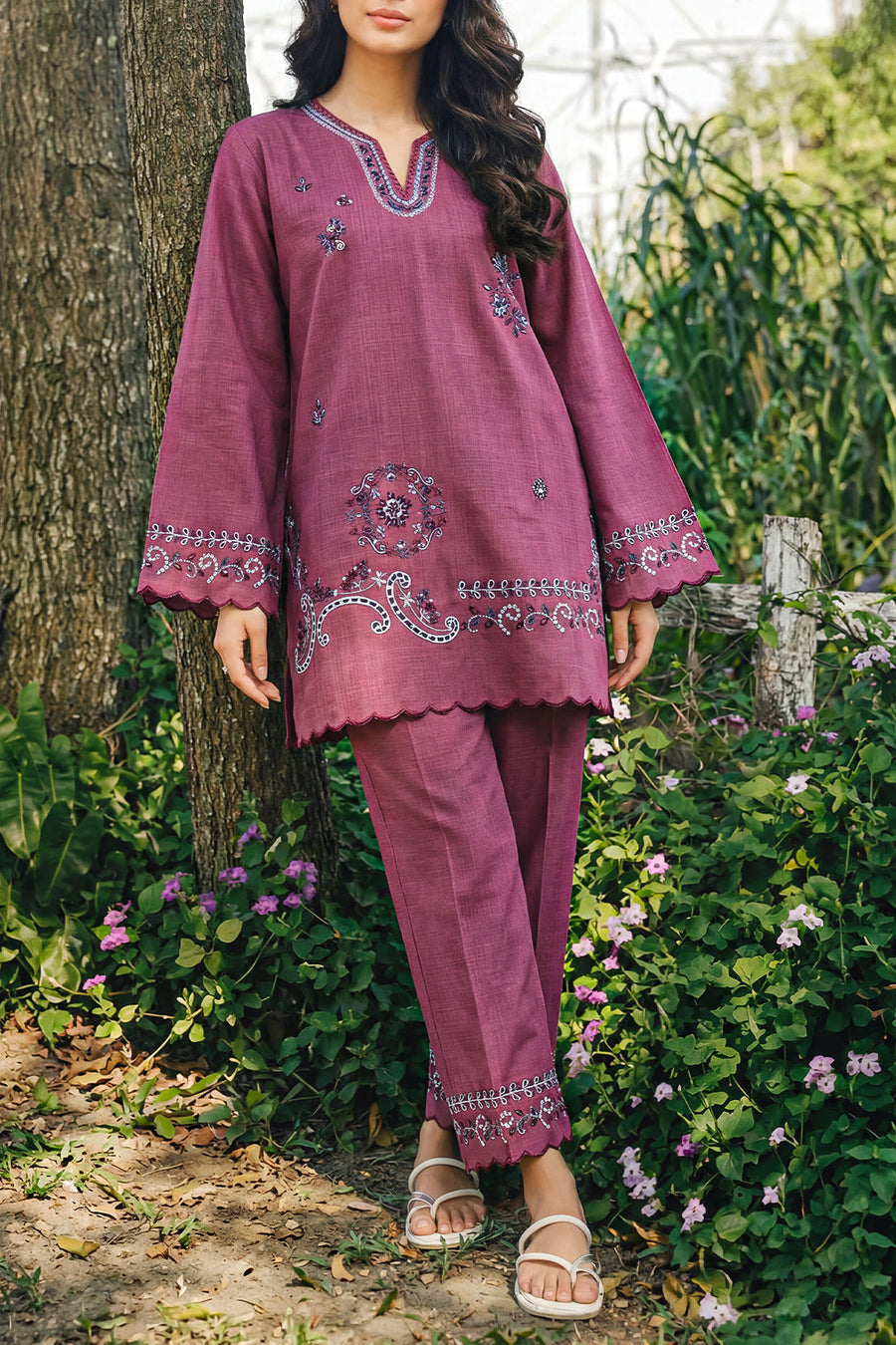 Pink Embroidered | Stitched SP-12192 140896 - Pehnaawaa